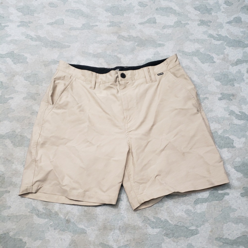 Hurley Shorts Mens 34 Tan Hybrid Phantom Pockets Outdoors Surf Swim